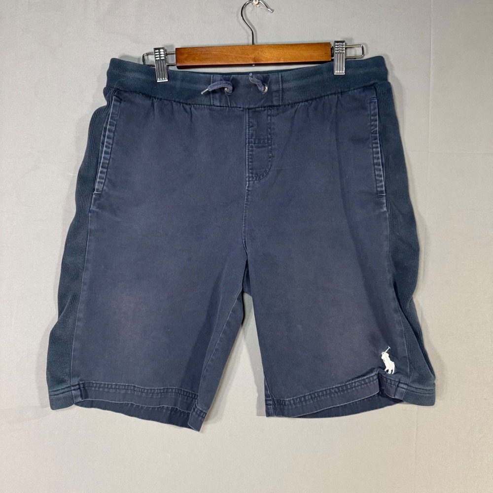 Polo Ralph Lauren Size L Navy Blue Cotton Blend Athletic Shorts Embroidered Pony